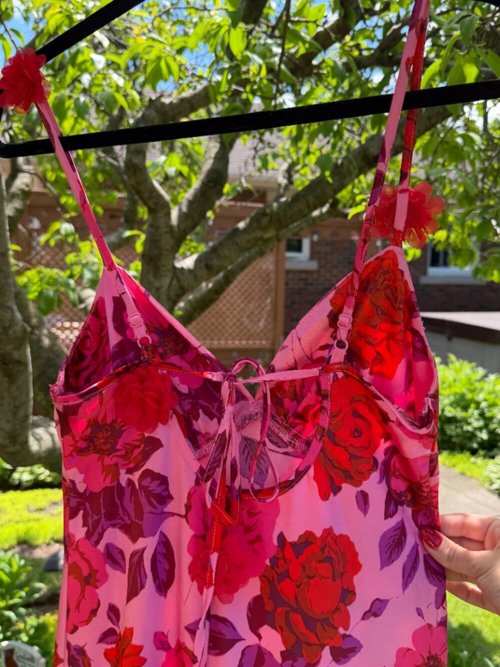 Floral Satin Slip Midi Dress - Picture 6 of 7